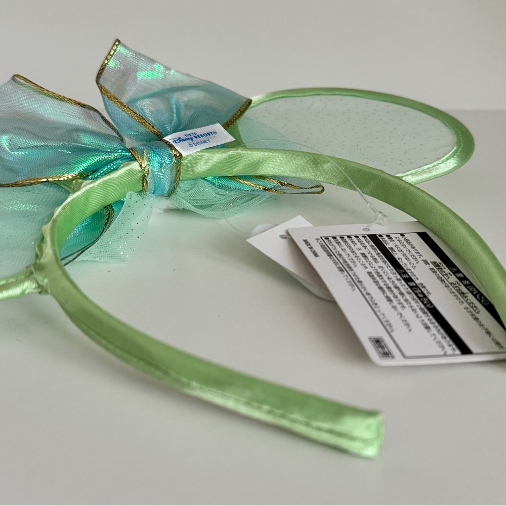 Disney Tokyo Tinkerbell Green Blue Gold Iridescent Mickey Mouse Ears Headband - Picture 4 of 4